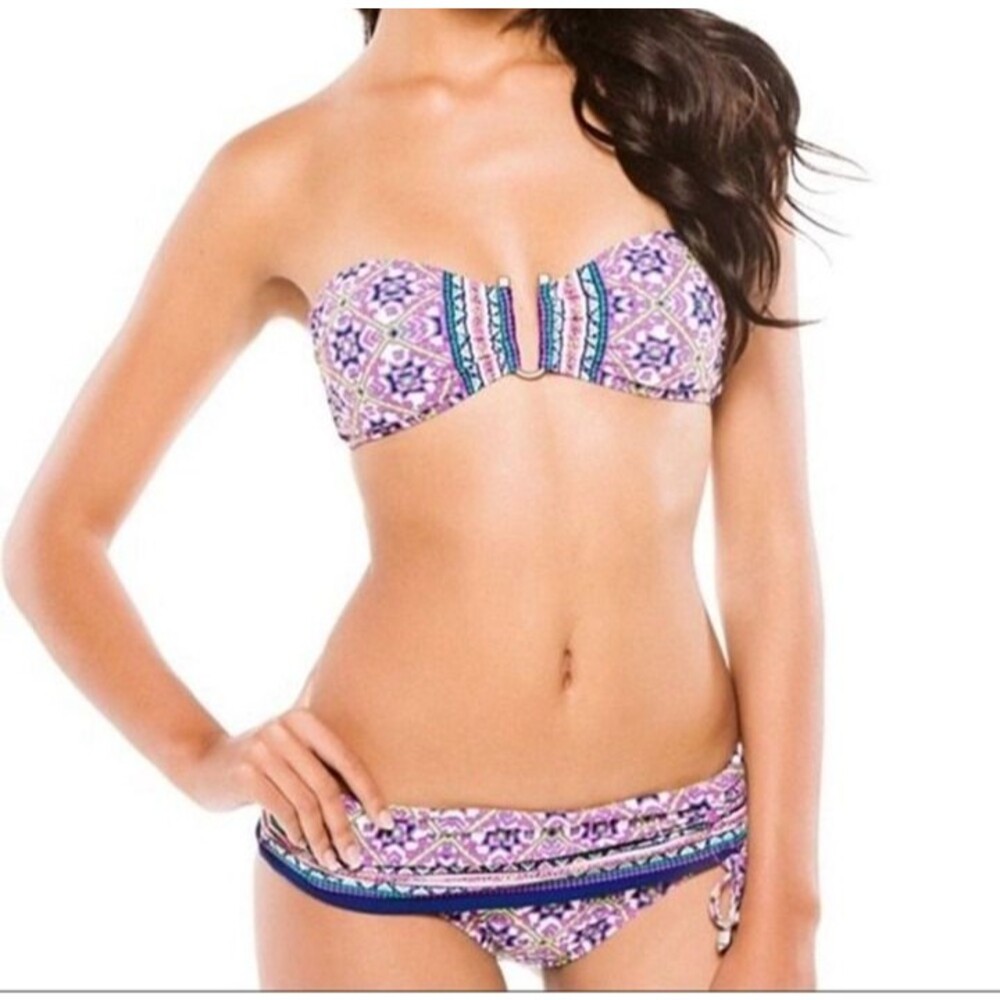 Nanette Lepore Mallorca Mosaic Geometric Bikini Set size Large Medium Bohemian